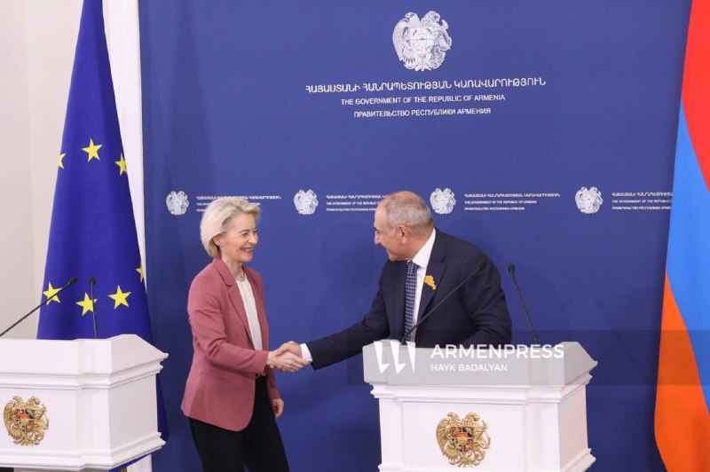 Пашинян назвал ЕС главным партнером Армении в демократических реформах на встрече с фон дер Ляйен